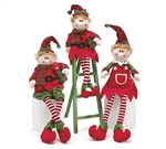 12" DECOR JINGLE ELVES (Set of 3)